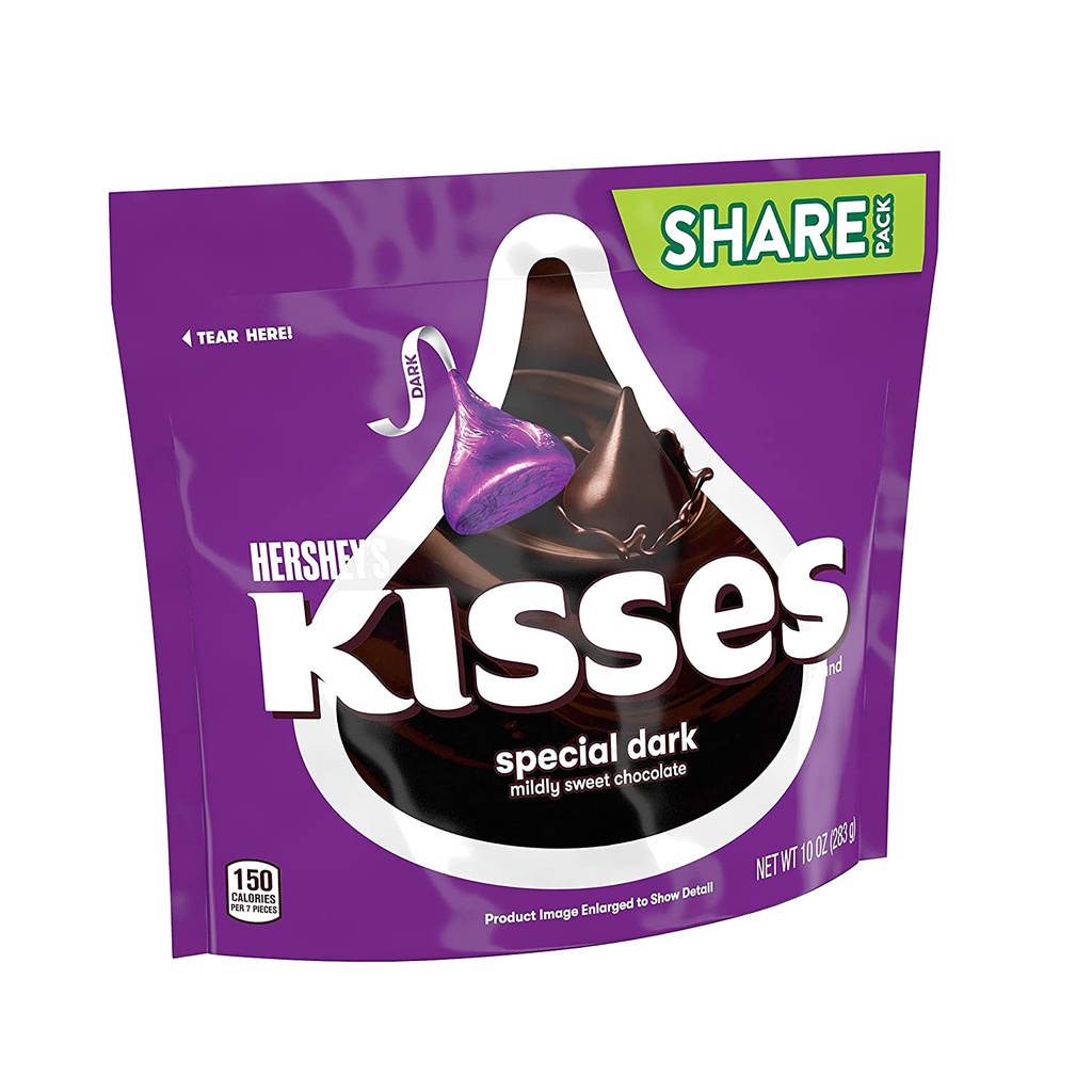 TÚI 283g SOCOLA ĐEN ĐẮNG Hershey s Kisses Special Dark Mildly Sweet Dark
