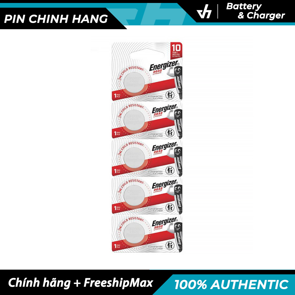 Vỉ 5 viên energizer e-cr2032 - pin remote xe máy, cmos, remote đèn, quạt, v.v...