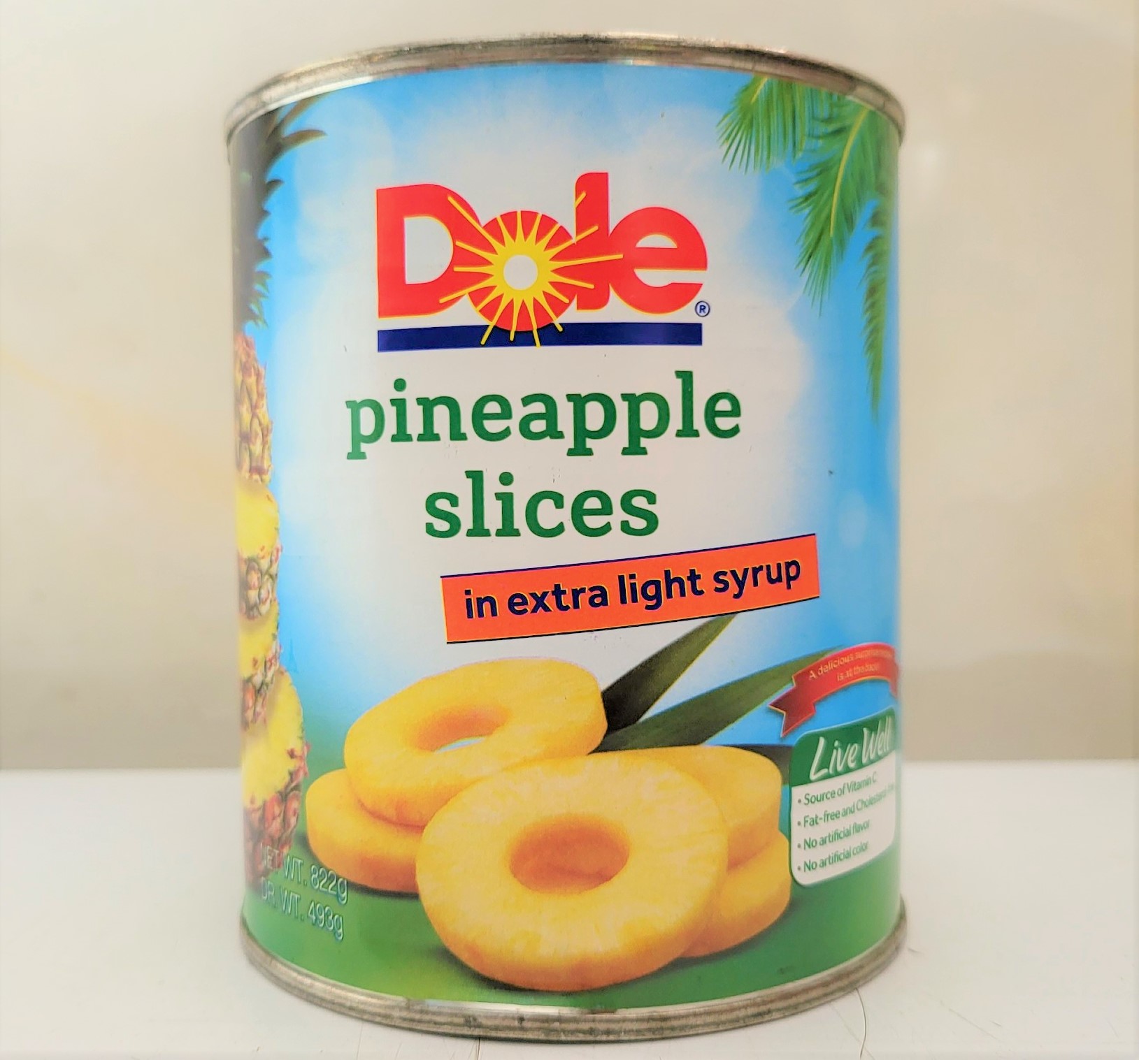 [Hộp 822g – NGUYÊN LÁT] DỨA TƯƠI NGÂM SI RÔ [Philippines] DOLE Pineapple Slices in Ex Light Syrup (halal)