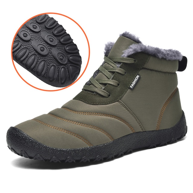 Men Women Winter Snow Boots Keep Warm Barefoot Cotton Shoes Outdoor Hiking Shoes Plush Warm High Ankle Boots Big Size Sneakers