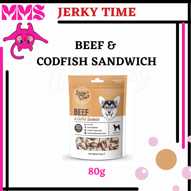 Jerky Time Dog Treat ( Wanpy ) Duck , Beef , Lamb Flavor 80g Lazada