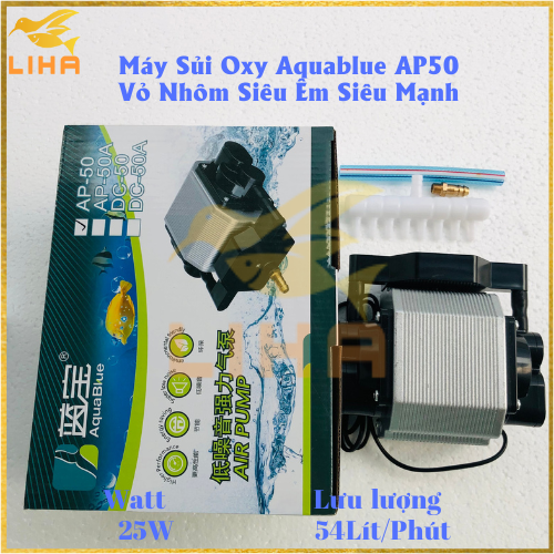Máy sủi khí aquablue ap50 - máy sủi oxy vỏ nhôm siêu êm siêu mạnh