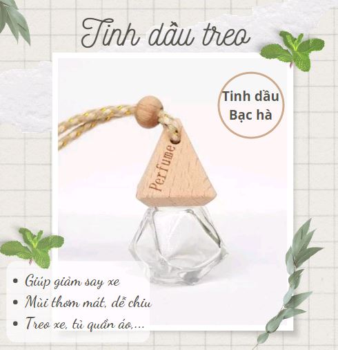 Lọ treo lục giác tinh dầu bạc hà 10ml