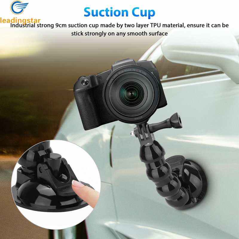 LeadingStar Fast Delivery Car Suction Cup Mount Phone Holder Adjustable Angles Video Navigation Bracket Compatible For Gopro Action Camera