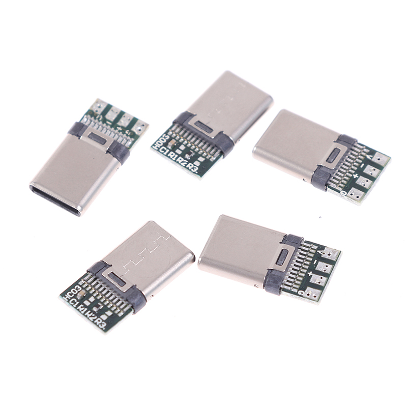 5/10Pcs USB 3.1 Type C Male DIY Solder Cable Plug Connector Socket PC Board. 