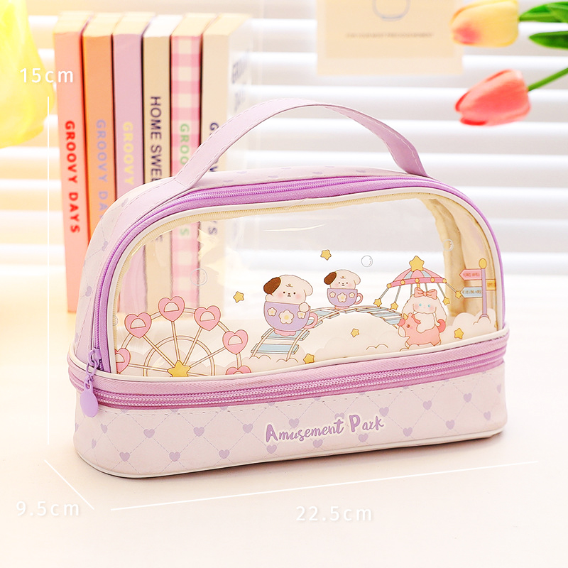 Transparent Pencil Case Cute Stationery Box Primary School Storage Box Large Capacity Pencil Case Elementary School Pencil Case Student Stationery Box