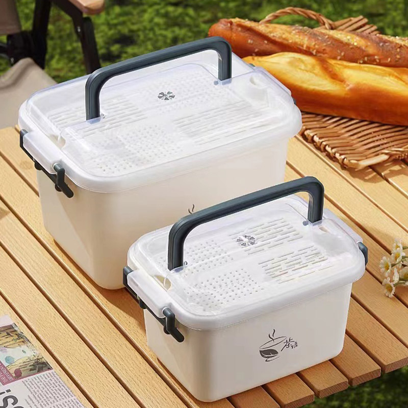 KS Tea Set Tea Storage Box Drainage Dustproof Storage Box Portable Outdoor Multi-Function Storage Box (Tea Set Not Included)