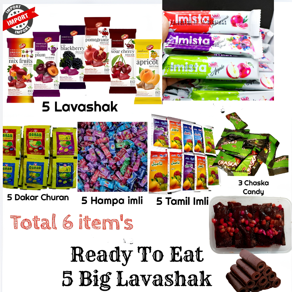 🌞 Summer Fun Lavashak Box – 6 Items Combo | 5 Big Lavashak + Imli ...