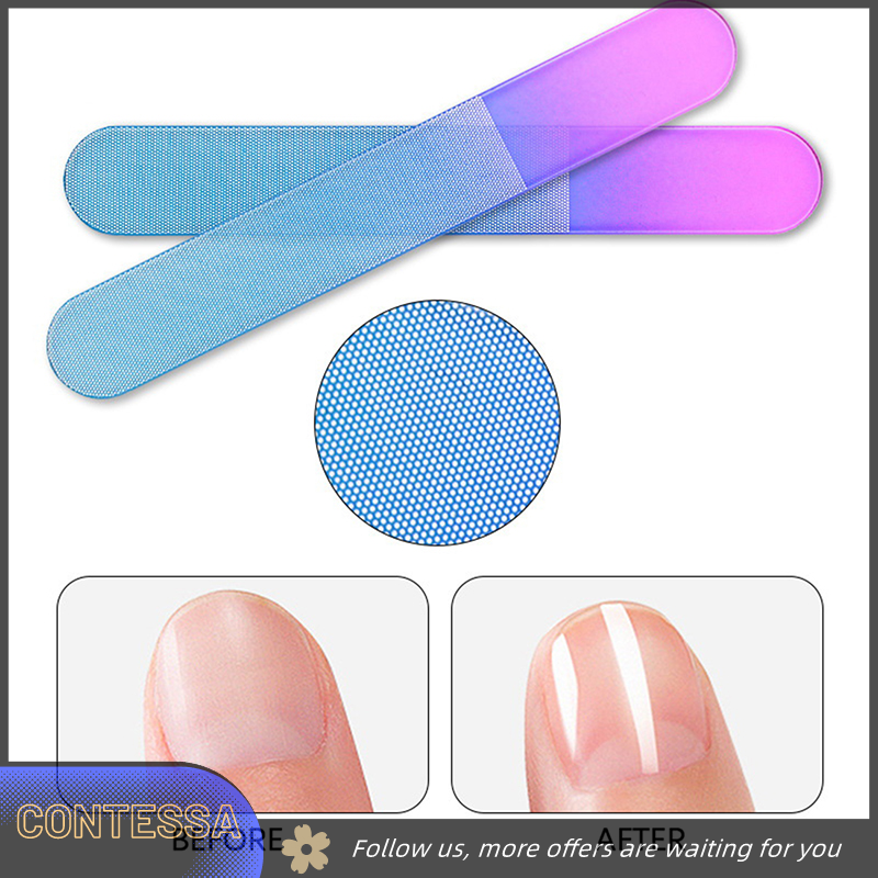 BELLE Giũa móng tay bằng kính nano khối đánh bóng đánh bóng dụng cụ làm móng móng tay