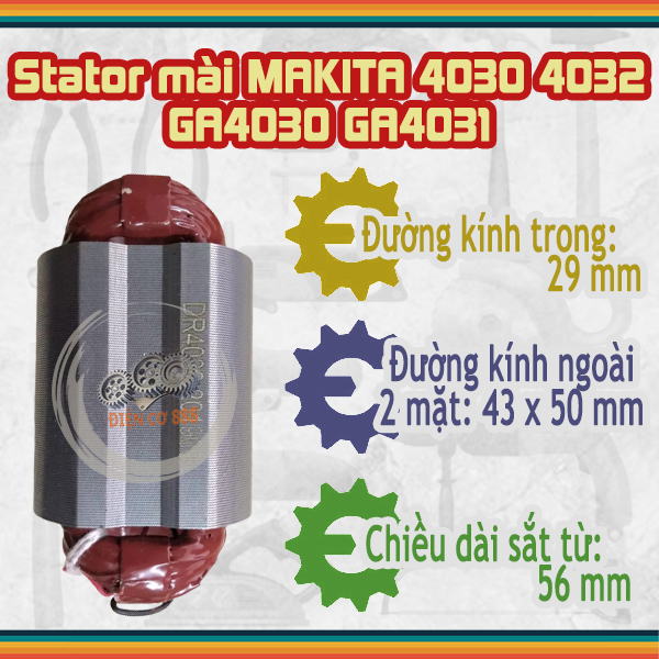 Stator mài MAKITA GA4030, GA4031, GA4032, Maktec MT960, Ken 9710 220V