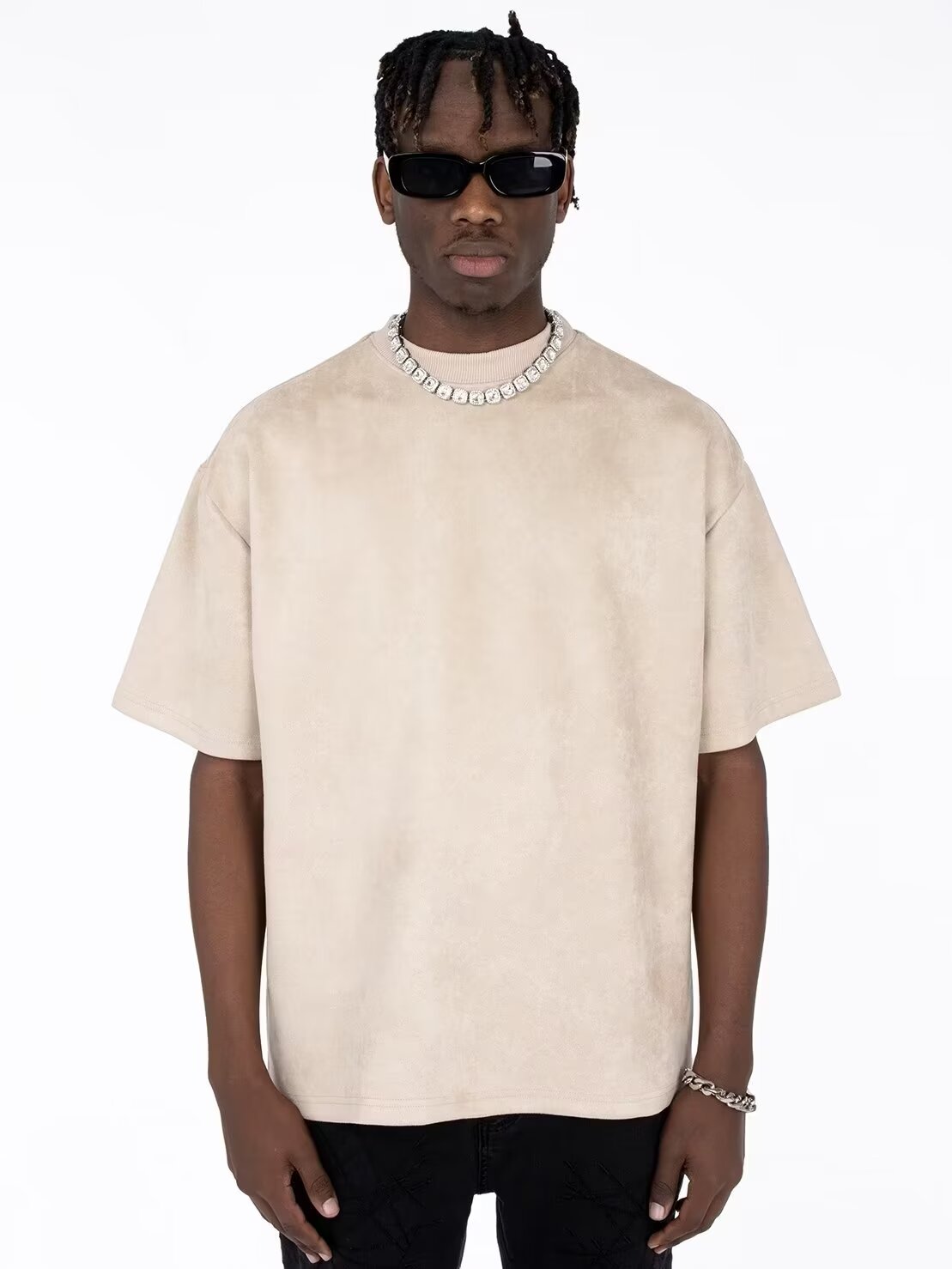 YIPINYOUYOU丨Men's T-shirt - New fashion T-shirts Skin friendly breathable comfortable loose top Suede pullover round neck short sleeve