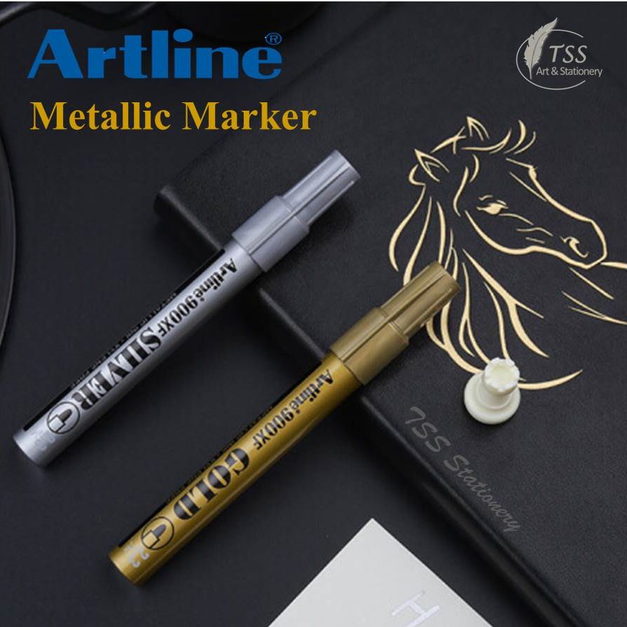 Artline Metallic Ink Paint Marker Pen 900XF 990XF Gold/Silver