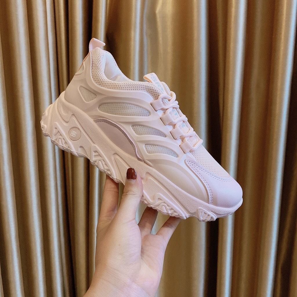 Giày thể thao nữ, giày sneaker ulzzang độn đế cao phối lưới trẻ trung