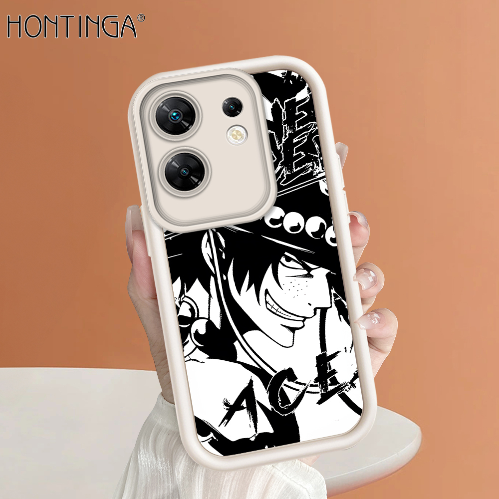 Hontinga for Infinix Zero 30 4G Back Cover Anime Luffy Pattern Case Ladder Soft Rubber Mobile Phone Cover. 