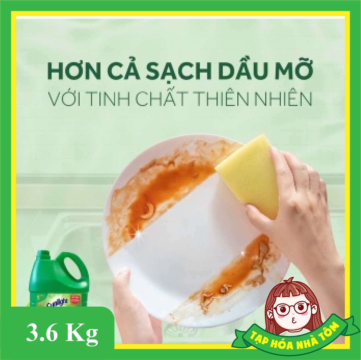 Nước rửa chén Sunlight Matcha Trà Nhật Can 3.6kg
