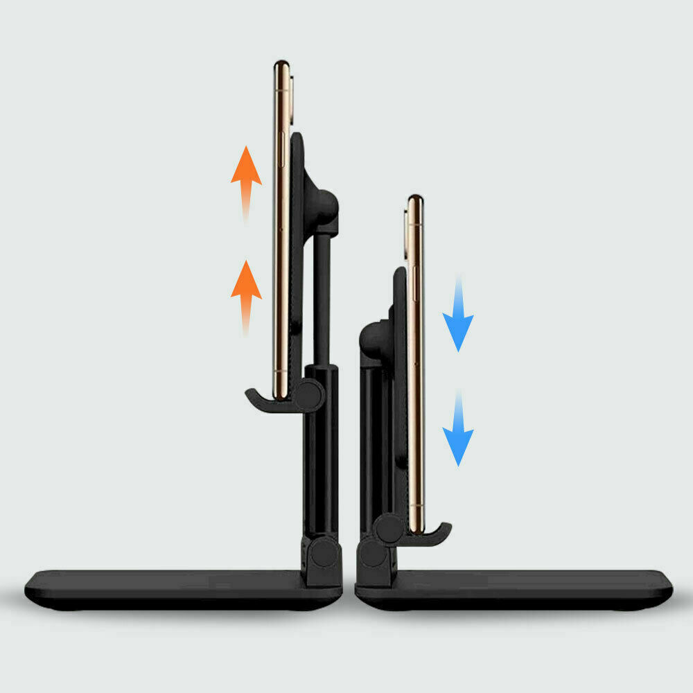 amagogo Universal Foldable Adjustable Desktop Phone Stand Swivel Holder for Smartphone Dark Blue
