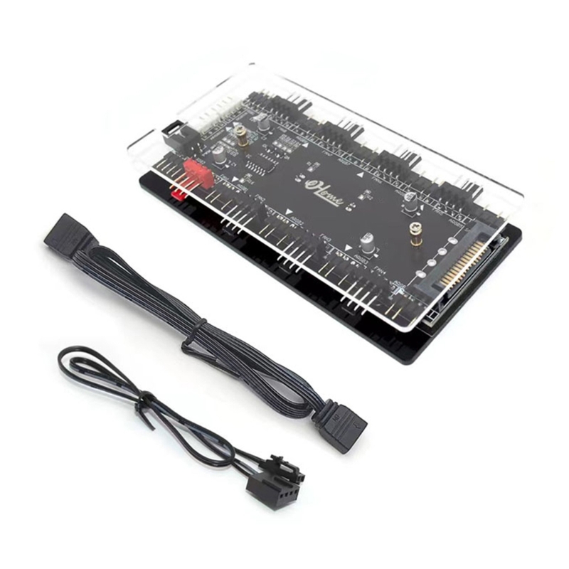 Rgb convertor 12v add-rgb to 5v argb transfer hub fan hub control 4pwm fan speed supports fan with 3pin/4pin cooling
