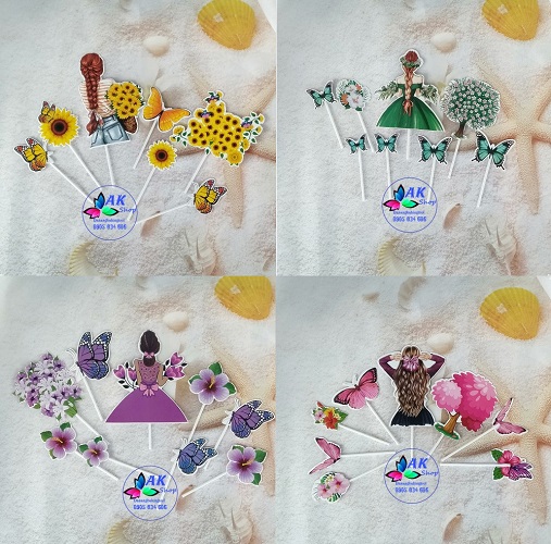SET THẺ GIẤY TRANG TRÍ BÁNH (NỮ)
