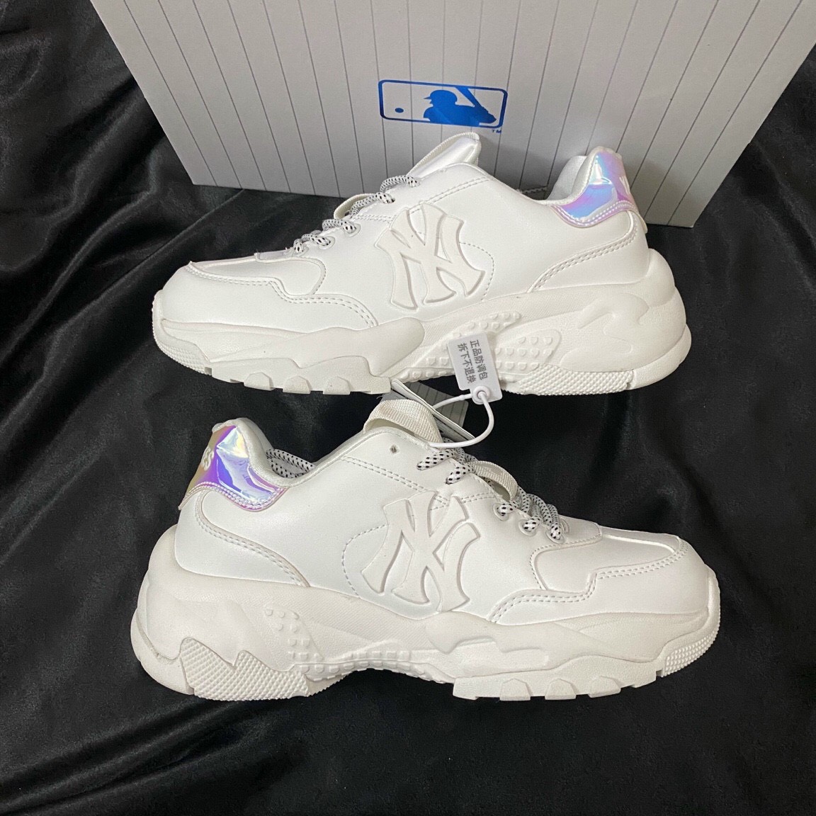[TẶNG HỘP+BILL+TẤT] Giày thể thao MLB monogram ĐEN NY trắng khogiay88