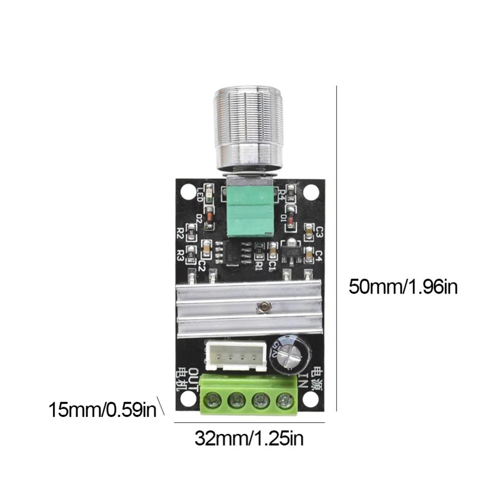 DC 6V 12V 24V 28V DC Motor Speed Controller 3A Motor Speed Regulator Reversible Switch PWM Motor Controller Adjustable LED Light