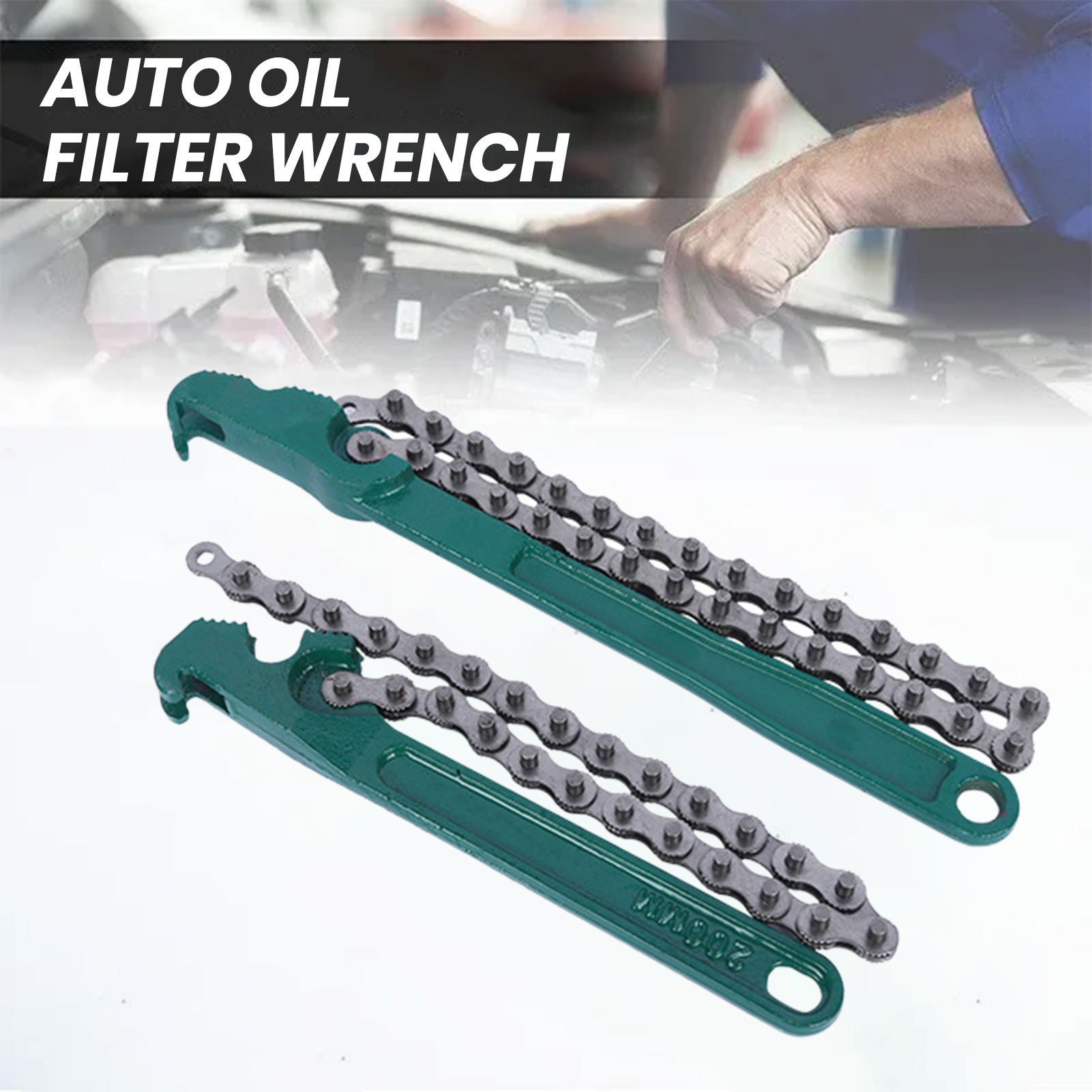 Eguan Wrench Spanner High Strength Chain Spanner Wrench Plier with Ergonomic Handle Adjustable Car Repair Tool