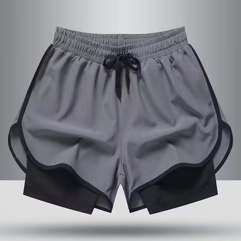 SBART Men's double-layer shorts casual pants loose slightly elastic thin popular men's sports swimming trunks