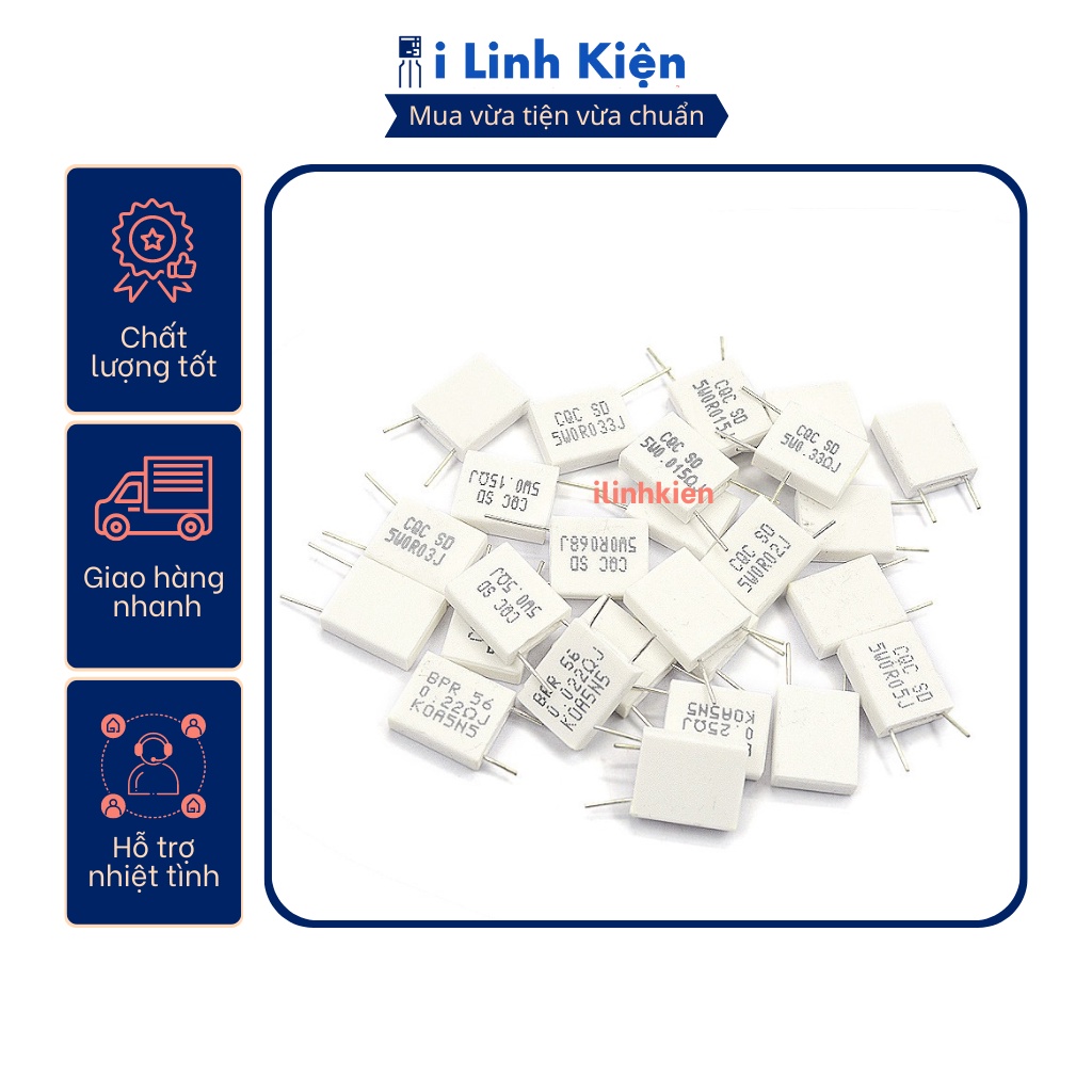 Điện trở sứ 5W 0.47R 5% KOA BPR56 chân đứng