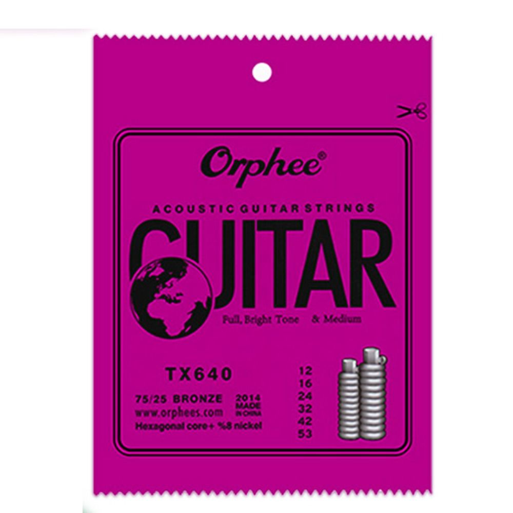Loujiang 1 set tx620/tx630/tx640 dây đàn guitar acoustic orphee 010/011/012 lõi lục giác dây đàn ghi ta siêu nhẹ nhạc cụ có dây âm thanh cân bằng phụ kiện đàn guitar