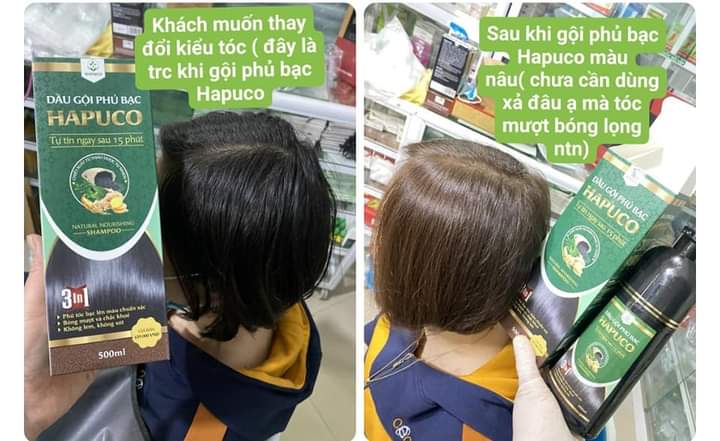 Dầu gội phủ bạc Hapuco 500ml (Sản phẩm đổi tên thành Pucoliza)