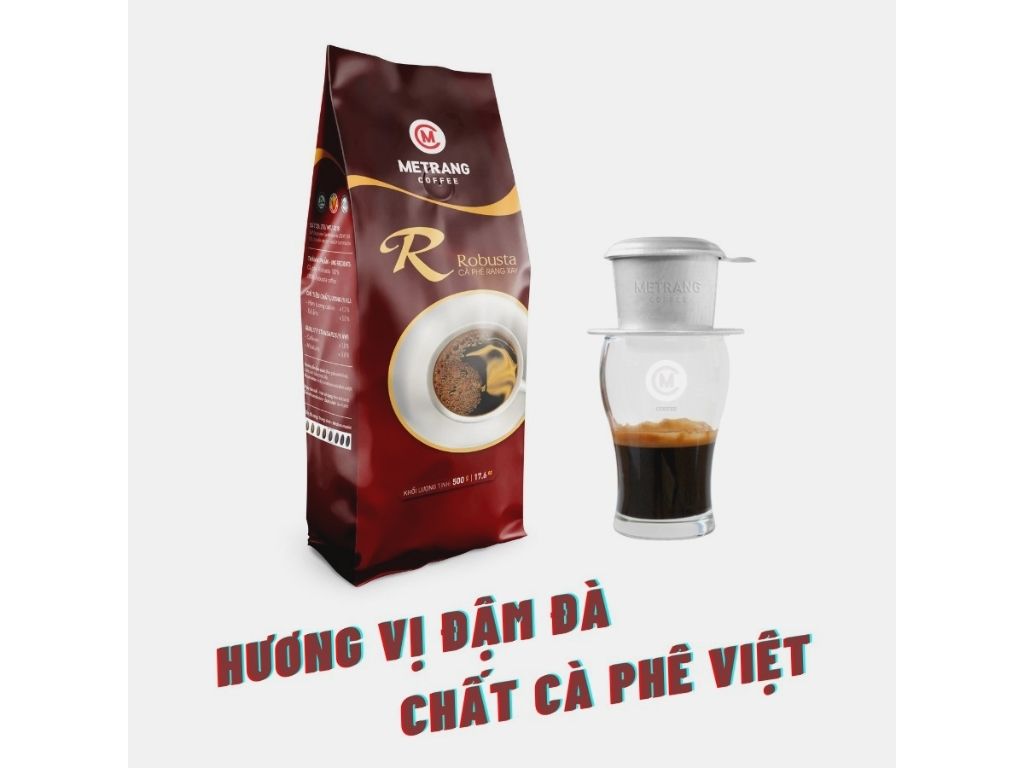 CÀ PHÊ RANG XAY  MÊ TRANG ROBUSTA GÓI 500GR B