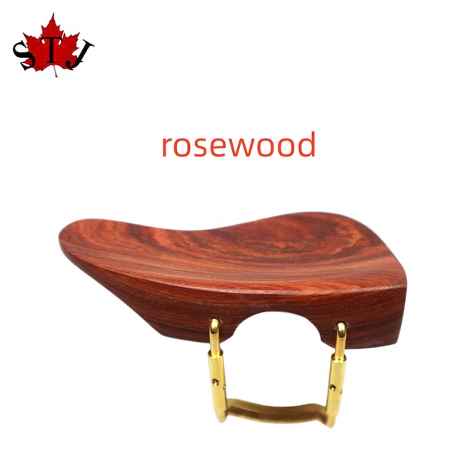 New Shape 4/4 Violin Chinrest With Clamp Screw Bracket Cork Ebony Jujube Wood,Violin Chin Rest Parts