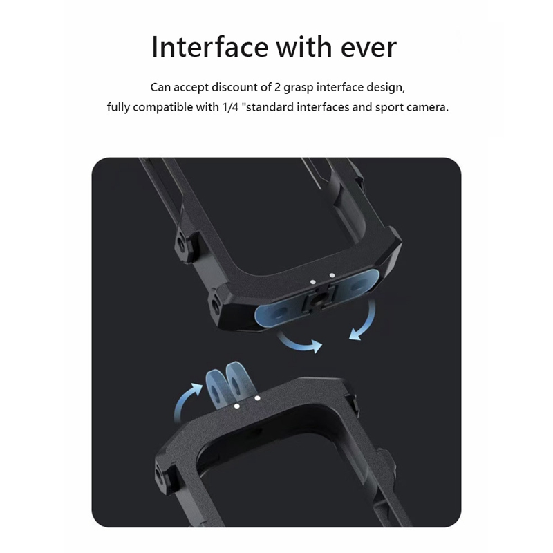 For Insta 360 X3 Metal Protective Cage Panoramic Action Camera Case with Cold Shoe Mount for Insta 360 X3 Accessory
