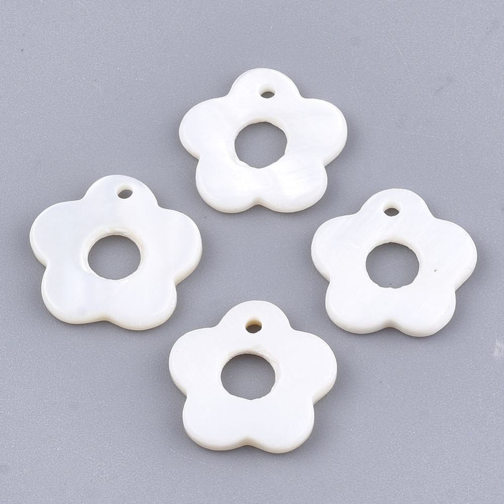 20pc freshwater shell charms flower 13x13x2mm hole: 1.2mm