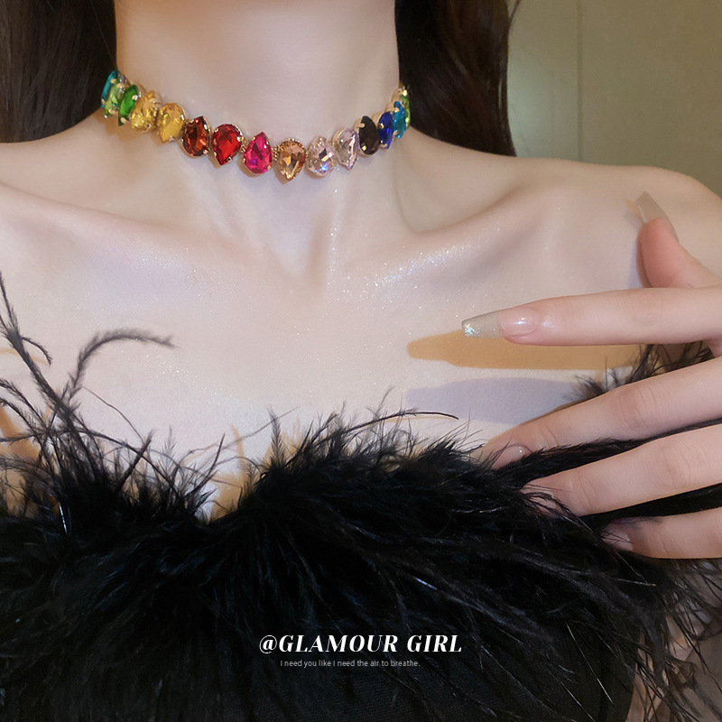 Colourful Crystal Necklace Exaggerated New Fashion Necklace