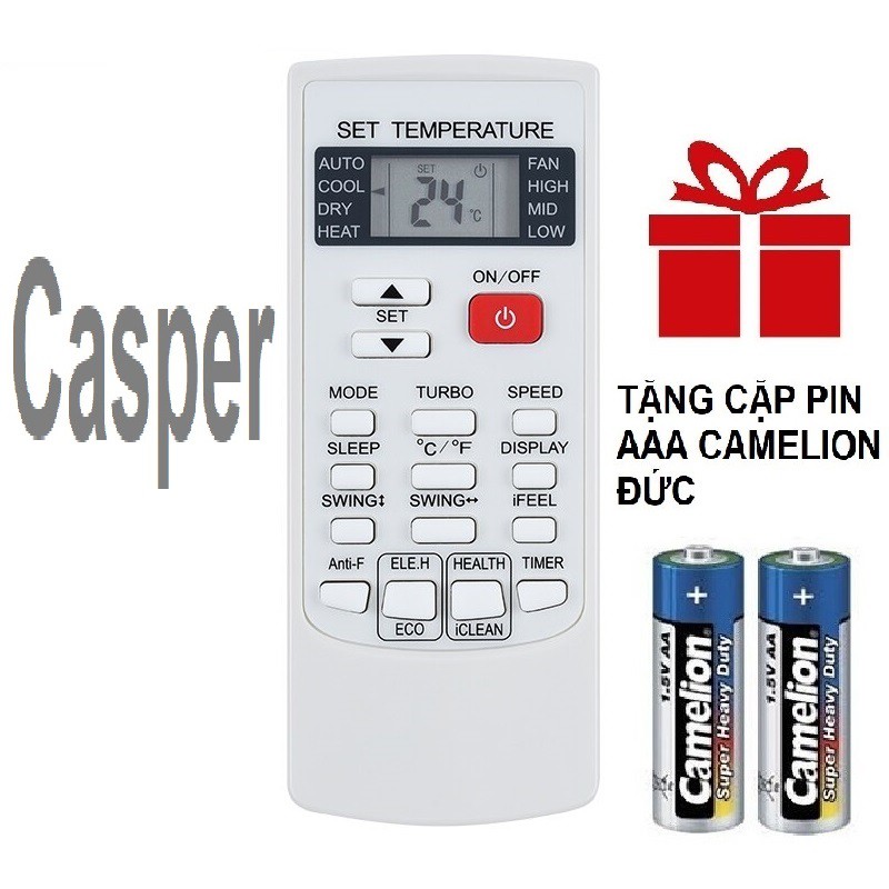 Remote máy lạnh casper ykr-h/102e - điều khiển điều hòa casper