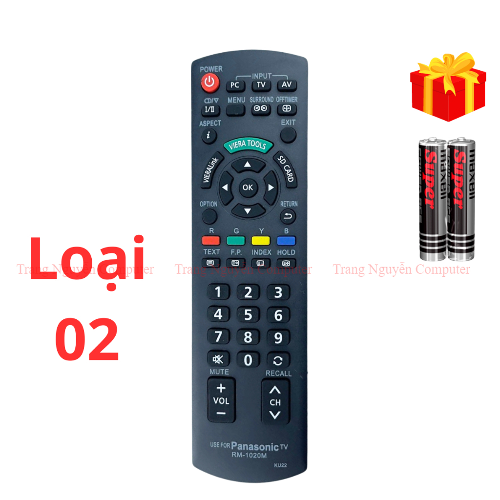 Remote điều khiển tivi Panasonic Mã 03 RM-1020M, điều khiển TV Panasonic đời cũ - Tặng kèm pin - Trang Nguyễn Computer