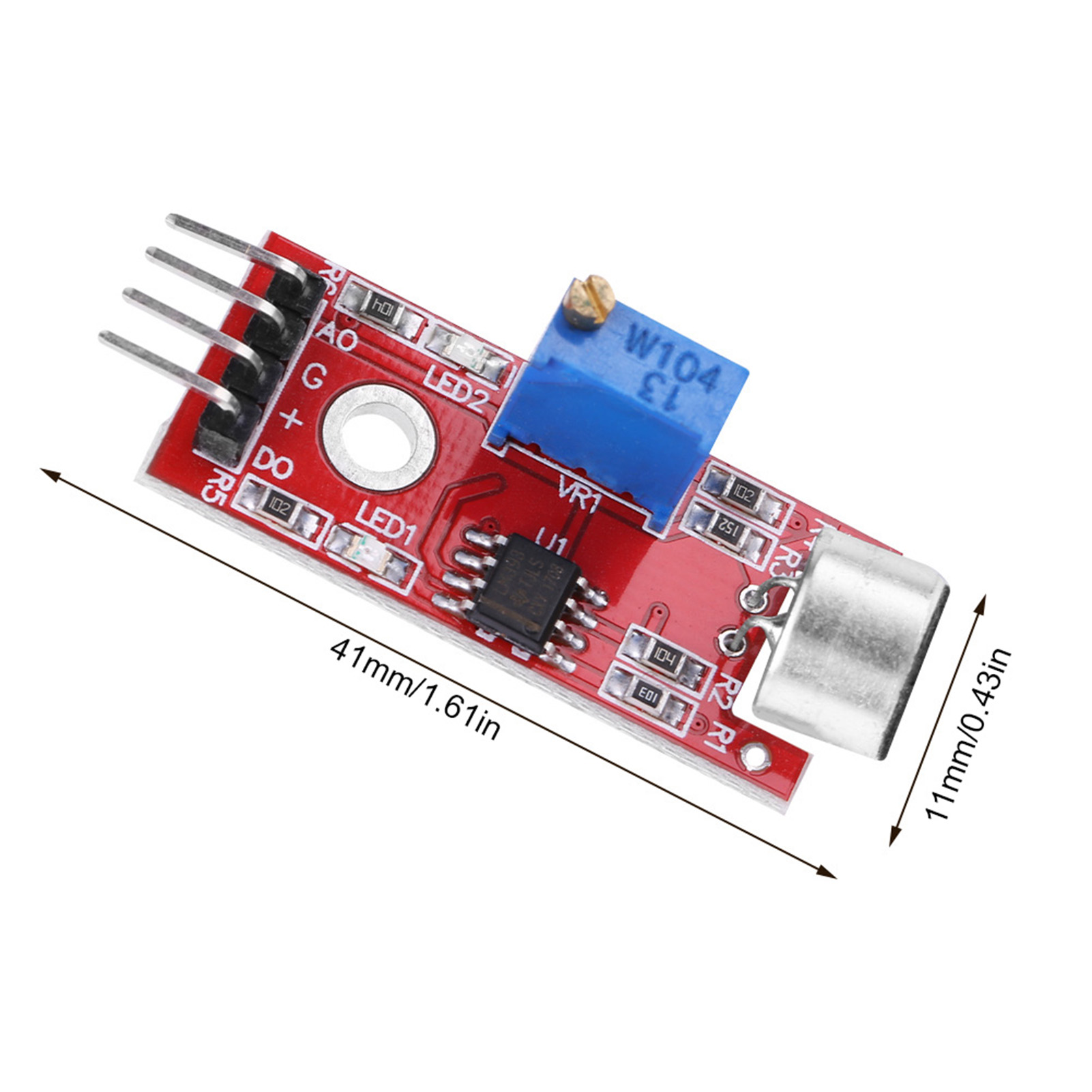 Đầu ra mô-đun khuếch đại âm thanh micrô độ nhạy cao 20dB Điện tử thu được độ ồn thấp DC 3 3V/5V