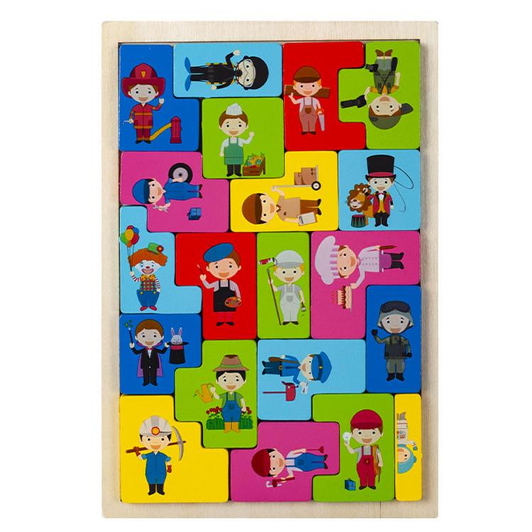 Wooden Blocks Puzzle Fun Animal Tangram Puzzle People Pattern Colorful Pieces For Kids Over 3 Years Old Learn Shapes Vehicles Sea Creatures Puzzles grand
