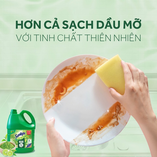 Nước rửa chén Sunlight Matcha Trà Nhật Can 3.6kg (MỚI)