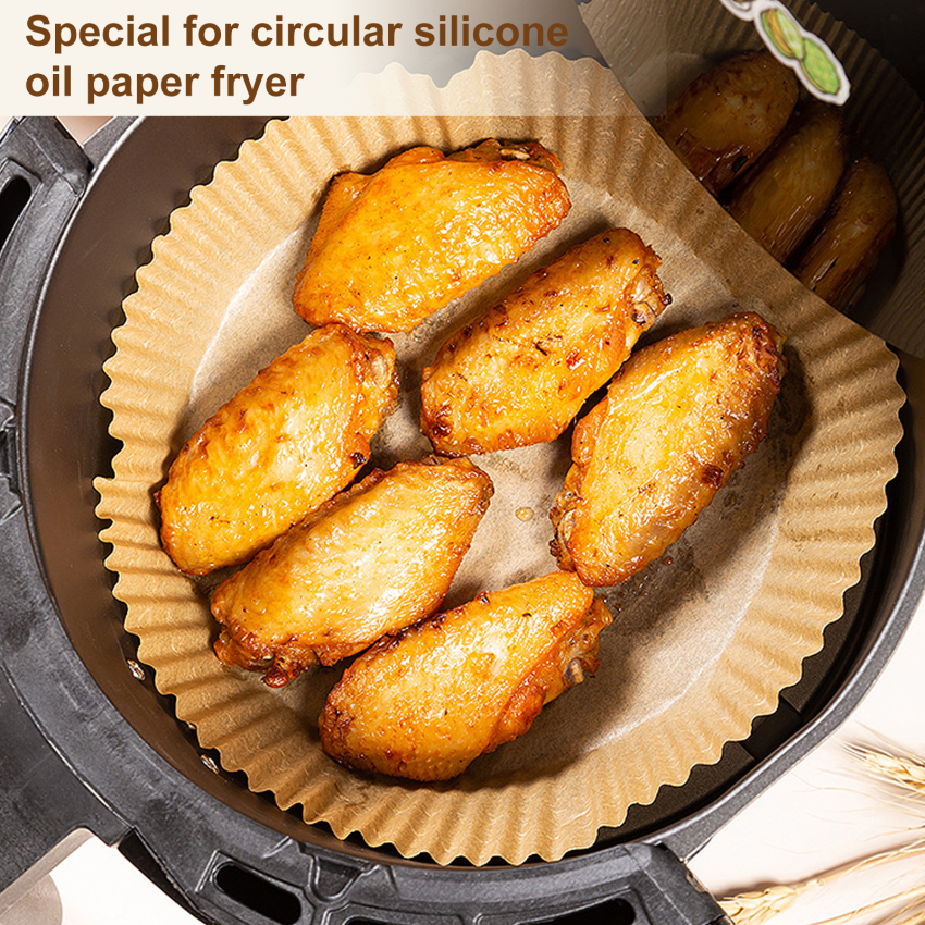 30pcs 7.87inch Disposable Air Fryer Parchment, Round Non-stick Oil-proof  Paper Liner For Fryers Basket, Frying Pan, Microwave Oven