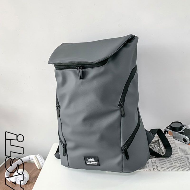 ELACCENT Men's backpack fashion large capacity solid color simple travel backpack college students schoolbag