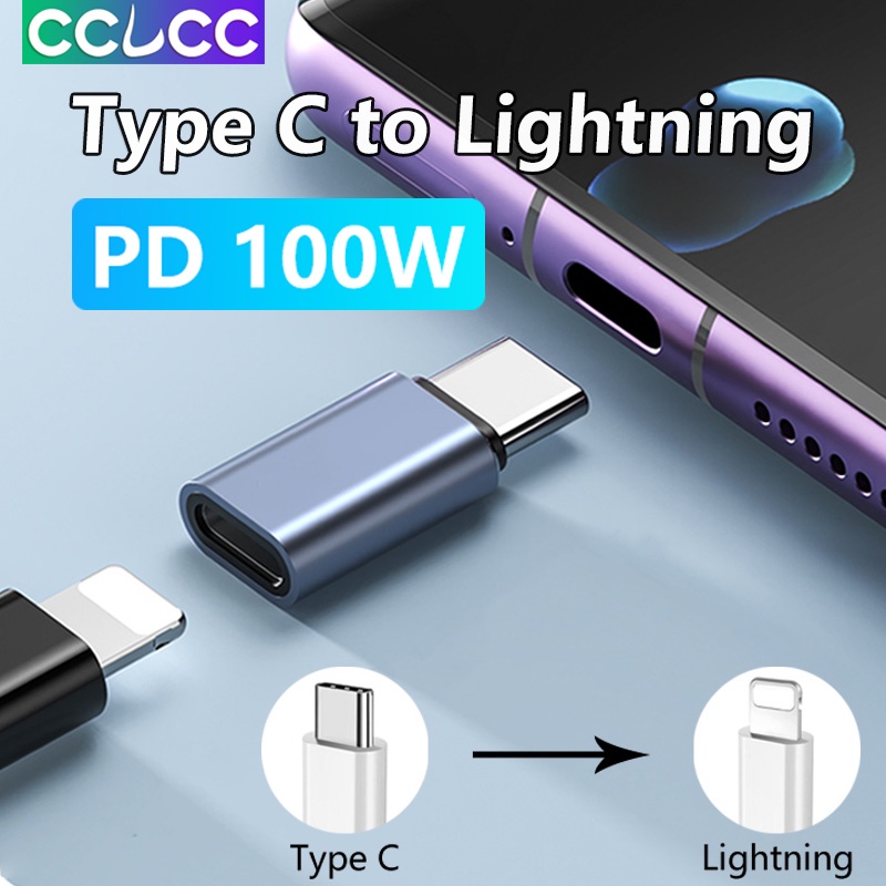 CCLCC PD 100W Fast Charging Converter for iPhone 15 Promax/iPad,USB C to Lightning Adapter Mini Type C Data Cable Conversion