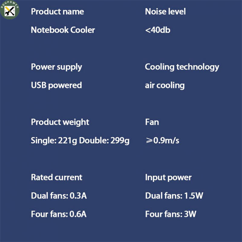 BouPower Foldable Laptop Holder Stand Cooling Pad Table Bracket With Radiator Silent Fan Notebook Accessories