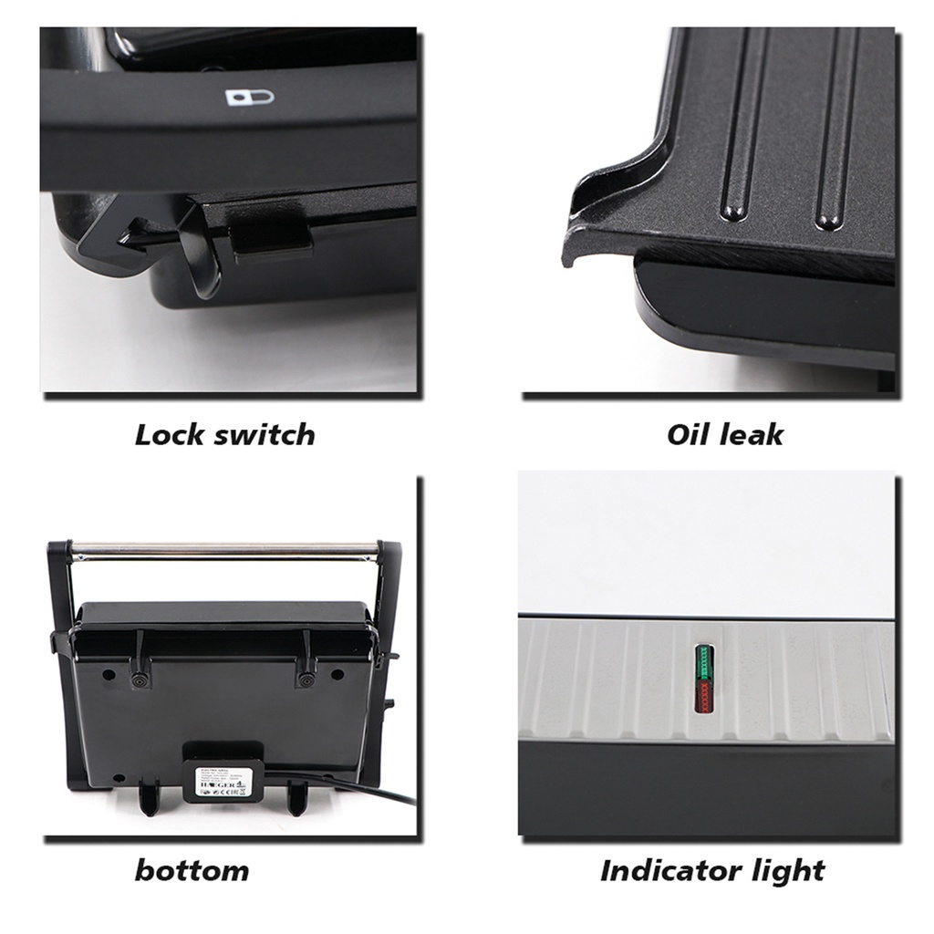 Breakfast Machine Double Heating Grilling Machine Grilled Steak Machine Household Grill Smokeless Barbecue Machine 1000W