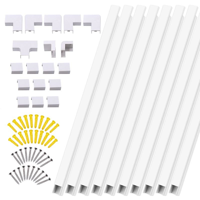 10Pcs PVC Cord Duct Raceway Wall Electric Cache Cable Channel Wire Cover Waterproof