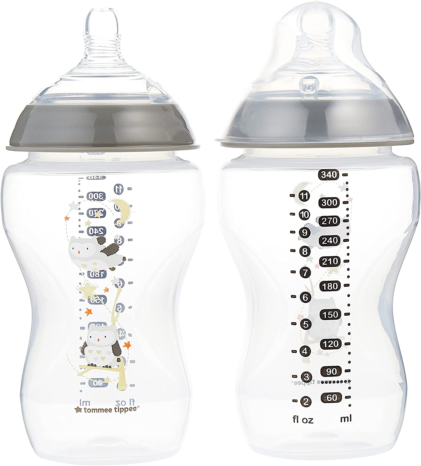 Tommee Tippee Closer to Nature Feeding Bottle 340mlx2 -Clear