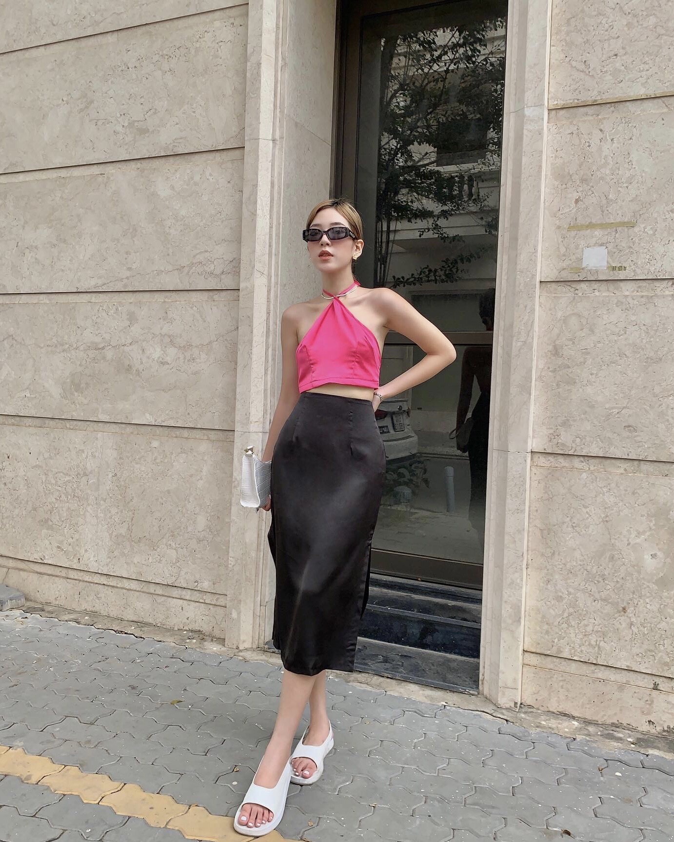 Chân Váy Lụa Xẻ Tà 2 bên LADY STYLE & OUTFITS