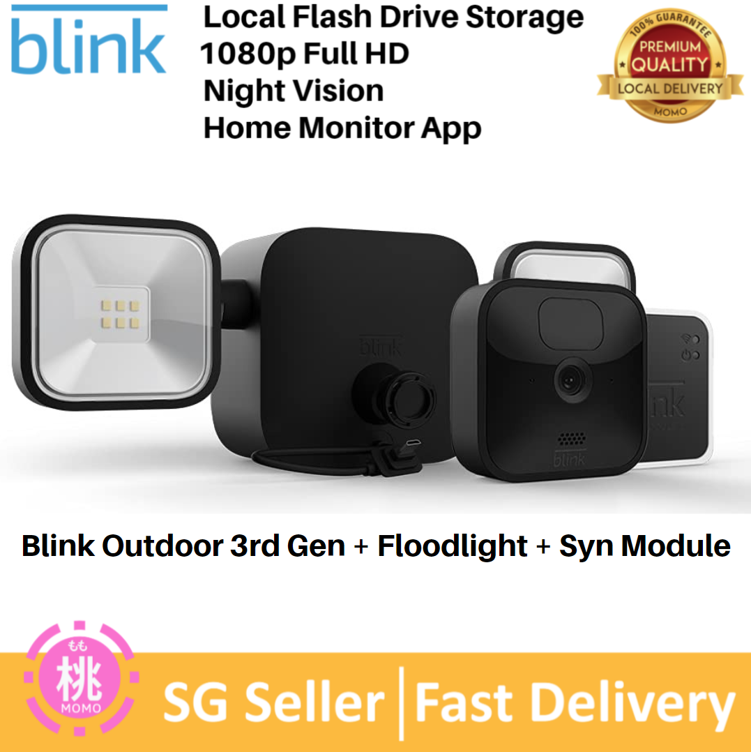 Blink Outdoor 3rd Gen Floodlight — wireless, battery-powered HD floodlight  mount and smart security camera, 700 lumens, motion detection, set up in  minutes – camera kit Lazada Singapore