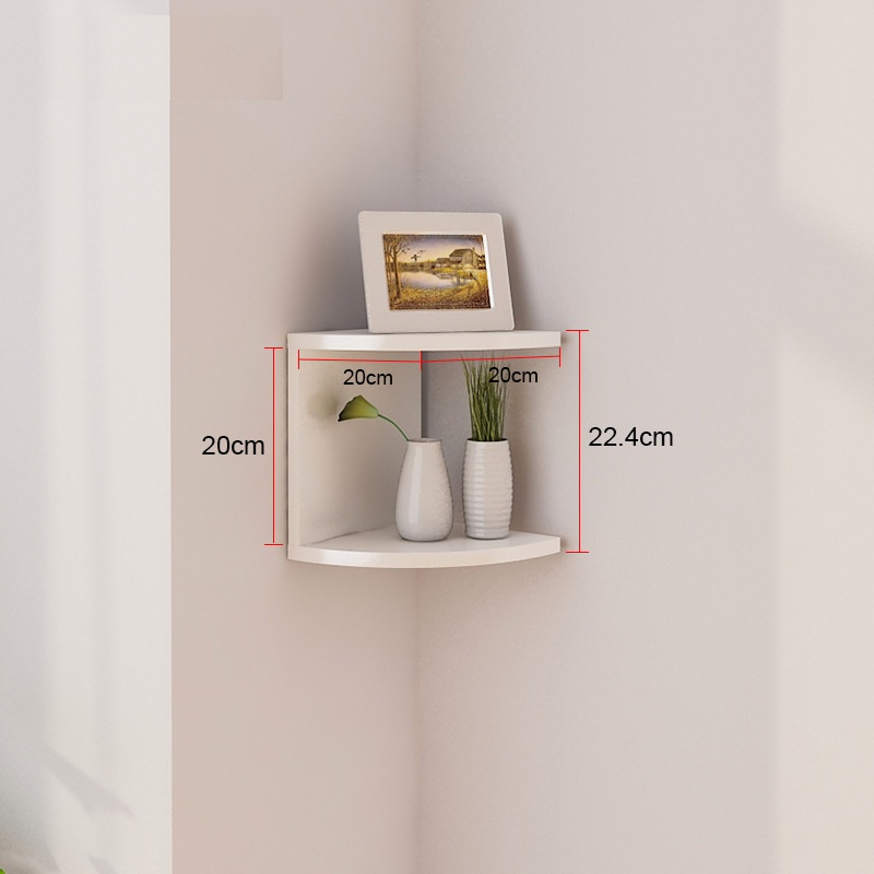 2/5 Tier Minimalist Floating Wall Mount Corner Shelves Rack Display