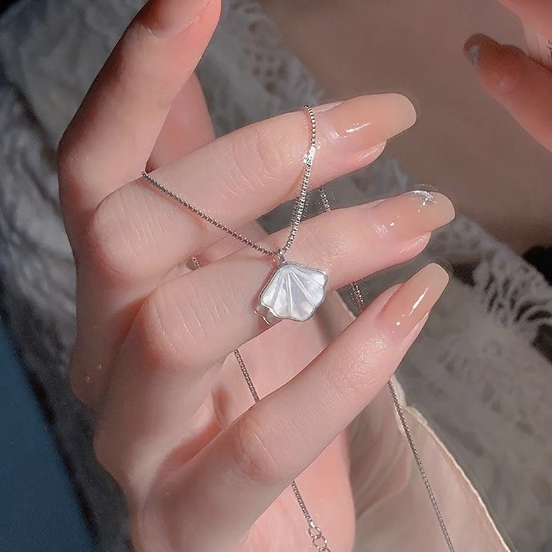 Simple%20Moonstone%20Shell%20Pendant%20Necklace%20Silver%20Color%20Clavicle%20Chain%20Choker%20For%20Women%20Girls%20Elegant%20Jewelry%20Accessories%20Gifts%20YINGYING%20-%20Image%202